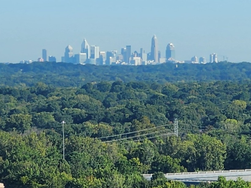 Patrick Graham with the Charlotte skyline
