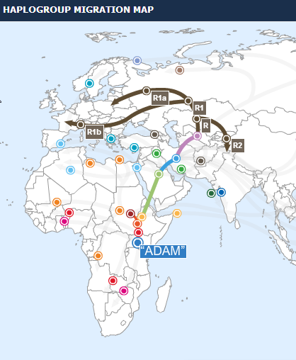 Haplogroup Migration Map: Y-DNA Haplogroup R